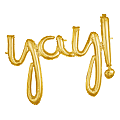 Amscan "Yay" Cursive Balloon Banner, 25" x 35", Gold 1 thumbnail image