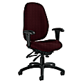 Global® Malaga High-Back Multi-Tilter Chair With Arms, 41"H x 26"W x 25"D, Ruby/Black