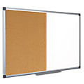 MasterVision® Cork/Dry-Erase Combination Board, Melamine, 18" x 24", Aluminum Frame