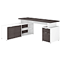 Bush Business Furniture 72"W Jamestown L-Shaped Corner Desk With Drawers, Storm Gray/White, Standard Delivery 1 thumbnail image