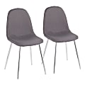 LumiSource Pebble Fabric Chairs, Charcoal/Chrome, Set Of 2 Chairs