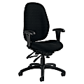 Global® Malaga High-Back Multi-Tilter Chair With Arms, 41"H x 26"W x 25"D, Black