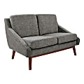 Office Star™ Davenport Mid-Century Loveseat, Charcoal/Coffee 1 thumbnail image