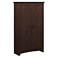 Bush Furniture Buena Vista Tall Storage Cabinet with Doors, Madison Cherry, Standard Delivery