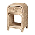 bali & pari Magni Natural Rattan 1-Drawer Nightstand, 27-1/8”H x 18-1/8”W x 15-1/2”D, Natural Brown