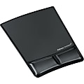 Fellowes Mouse Pad / Wrist Support with Microban® Protection - 0.9" x 8.3" x 9.9" Dimension - Black - Gel Cushion, Polyurethane Cover 1 thumbnail image