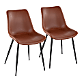 LumiSource Durango Dining Chairs, Cognac/Black, Set Of 2 Chairs