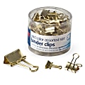 OIC® Assorted Binder Clips, Assorted Sizes, Gold, Pack Of 30