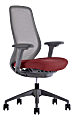 WorkPro® 6000 Series Multifunction Ergonomic Mesh/Fabric High-Back Executive Chair, Gray Frame/Red Seat