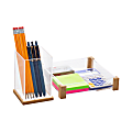Mind Reader Modern Collection Catch-All Tray And Pen Cup Set, Brown 1 thumbnail image