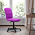 Flash Furniture Quilted Vinyl Mid-Back Swivel Task Chair, Purple/Black