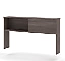 Bestar Pro-Linea 72"W Hutch With Sliding Door, Bark Gray 1 thumbnail image