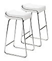 Zuo Modern® Wedge Bar Stools, White/Chrome, Set Of 2 Stools 1 thumbnail image
