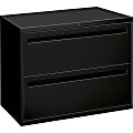 HON® Brigade® 700 36"W x 18"D Lateral 2-Drawer File Cabinet, Black