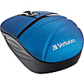 Verbatim Wireless Mini Travel Mouse, Commuter Series - Blue - Optical - Wireless - Radio Frequency - 2.40 GHz - Blue - 1000 dpi - 3 Button(s)