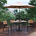 Flash Furniture Lark 7-Piece All-Weather Patio Set, 29-1/2”H x 30”W x 48”D, Tan