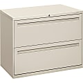 HON® Brigade® 700 36"W Lateral 2-Drawer File Cabinet, Metal, Light Gray