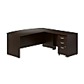 Bush Business Furniture Series C Components 72"W Bow Front L-Shaped Desk With 42"W Return And Mobile File Cabinet, Mocha Cherry, Standard Delivery 1 thumbnail image