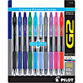 Pilot G2 Gel Pens, Fine Point, 0.7mm, Translucent Barrels, Assorted Inks, Pack Of 10 Pens 1 thumbnail image