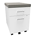 Linea Italia, Inc 24"D Vertical Mobile File Cabinet With Cushion, White/Gray 1 thumbnail image