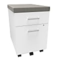 Linea Italia, Inc 24"D Vertical Mobile File Cabinet With Cushion, White/Gray