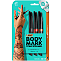 BodyMark by BIC® Temporary Tattoo Markers, Henna Vibes, Brush Tip, Black Barrel, Assorted Ink Colors, Pack Of 3 Markers 1 thumbnail image