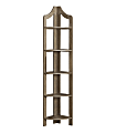 Monarch Specialties Lori 71"H 5-Shelf Corner Bookcase, Dark Taupe 1 thumbnail image