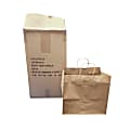 Island Plastic Bags Handled Paper Bags, 11.8" x 9.84" x 12.6", Pack of 250