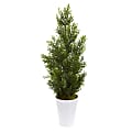 Nearly Natural Cedar Pine 27”H Artificial Indoor/Outdoor Mini Tree With Decorative Planter, 27”H x 13”W x 13”D, Green