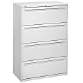 HON® Brigade® 700 36"W x 18"D Lateral 4-Drawer File Cabinet, Light Gray