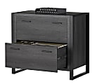 Realspace® DeJori 20"D Lateral 2-Drawer File Cabinet, Charcoal