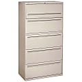 HON® Brigade® 700 18"D Lateral 5-Drawer File Cabinet, Putty 1 thumbnail image