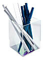 Realspace® Acrylic Pen Cup, 4"H x 3"W x 3"D, Clear/Iridescent 1 thumbnail image