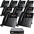 XBLUE QB1 Advanced Business Communications System Bundle With (9) IP8g Telephones, Black