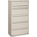 HON® Brigade® 700 36"W x 18"D Lateral 5-Drawer File Cabinet, Light Gray 1 thumbnail image