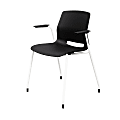 KFI Studios Imme Stack Chair With Arms, Black/White