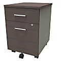 Linea Italia, Inc 20"D Vertical Mobile File Cabinet, Mocha 1 thumbnail image