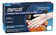 Protected Chef Vinyl General Purpose Gloves - Medium Size - Unisex - Vinyl - Clear - Ambidextrous, Disposable, Powder-free, Comfortable - For Cleaning, Food Handling, General Purpose - 100 / Box