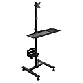 Mount-It! MI-7948 Rolling Computer Cart, 70"H x 25-3/4"W x 19-5/8"D, Black