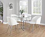 LumiSource Fran Contemporary Chairs, White/Chrome, Set Of 2 Chairs 1 thumbnail image