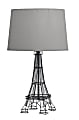 Adesso Simplee Eiffel Tower Table Lamp, 25-1/2”H, Gray Shade/Black Base