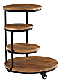 Powell Carpio 4-Tier Plant Stand Table With Wheels, 27"H x 20-3/4"W x 20-3/4"D, Black/Natural