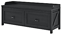 Ameriwood™ Home Farmington Entryway Storage Bench, 19-13/16"H x 47-5/8"W x 15-15/16"D, Black