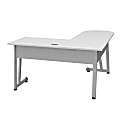 Linea Italia, Inc L-Shaped Corner Desk, 71"W, White/Gray