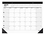 Office Depot® Brand Monthly Desk Pad Calendar, 22" x 17", White, January To December 2021, SP24D00