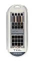 TUL® Retractable Gel Pens, Mixed Metals, Medium Point, 0.7 mm, Black Barrel, Black Ink, Pack of 4 Pens