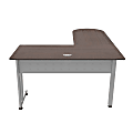 Linea Italia, Inc L-Shaped Corner Desk, 71"W, Mocha/Gray 1 thumbnail image