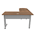 Linea Italia, Inc L-Shaped Corner Desk, 71"W, Natural Walnut/Gray 1 thumbnail image