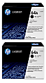 HP 64A Black Toner Cartridges, Pack Of 2, CC364A 1 thumbnail image