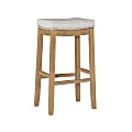 Linon Walker Backless Fabric Bar Stool, Rustic Brown/Natural Striped